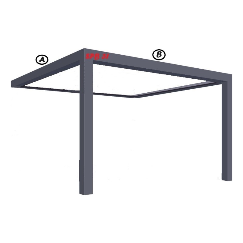 Carport Aluminium adossé à la façade, structure uniquement, panneaux sandwich en option.