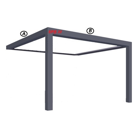 Carport Aluminium adossé à la façade, structure uniquement, panneaux sandwich en option.